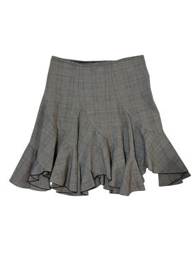 Vintage Y2K plaid ruffled flowy skirt